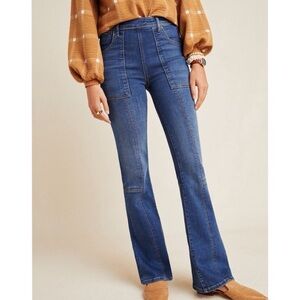 Anthropologie Pilcro High Rise Bootcut Jeans Wide Leg Carpenter Patch Pockets